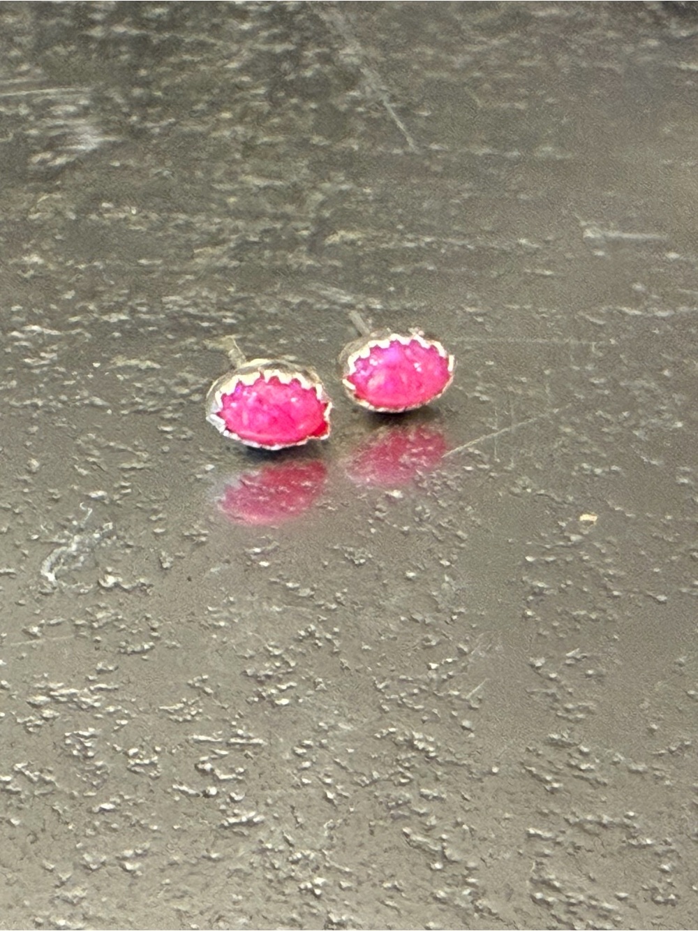 Pink Opal Sterling Silver Stud Earrings - Women Jewelry Earrings